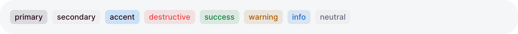 Soft badges in every tone