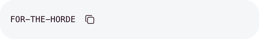 An invite code with a small copy button beside it